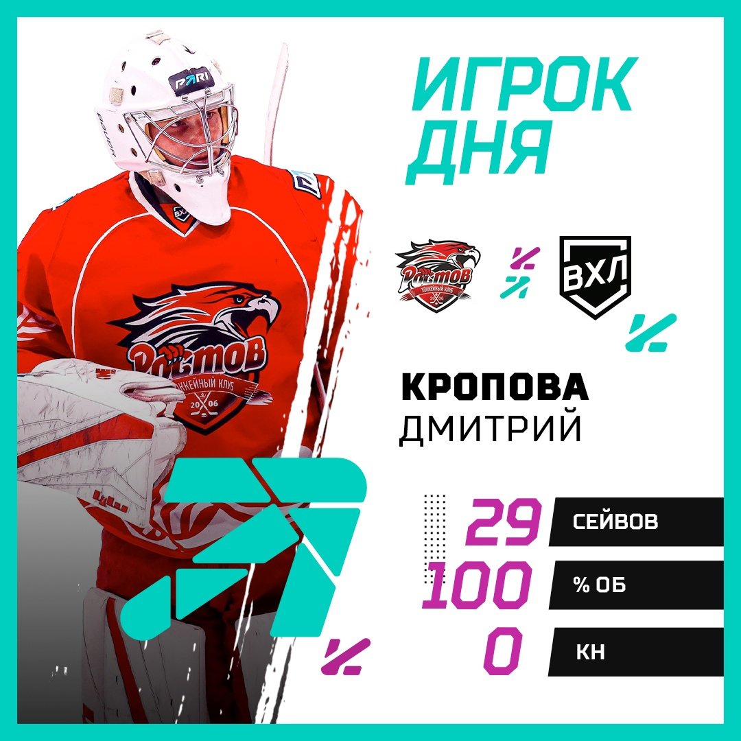 Дмитрий Кропова - игрок дня в ВХЛ